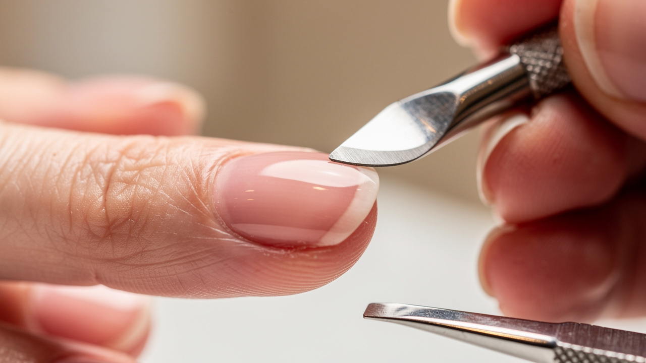 Precise cuticle care for Gel X nail preparation