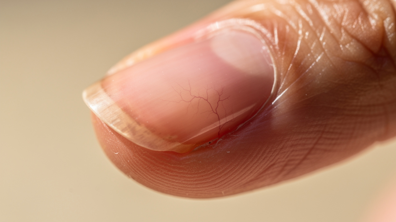 Close-up of healthy nail cuticle showing natural protective barrier